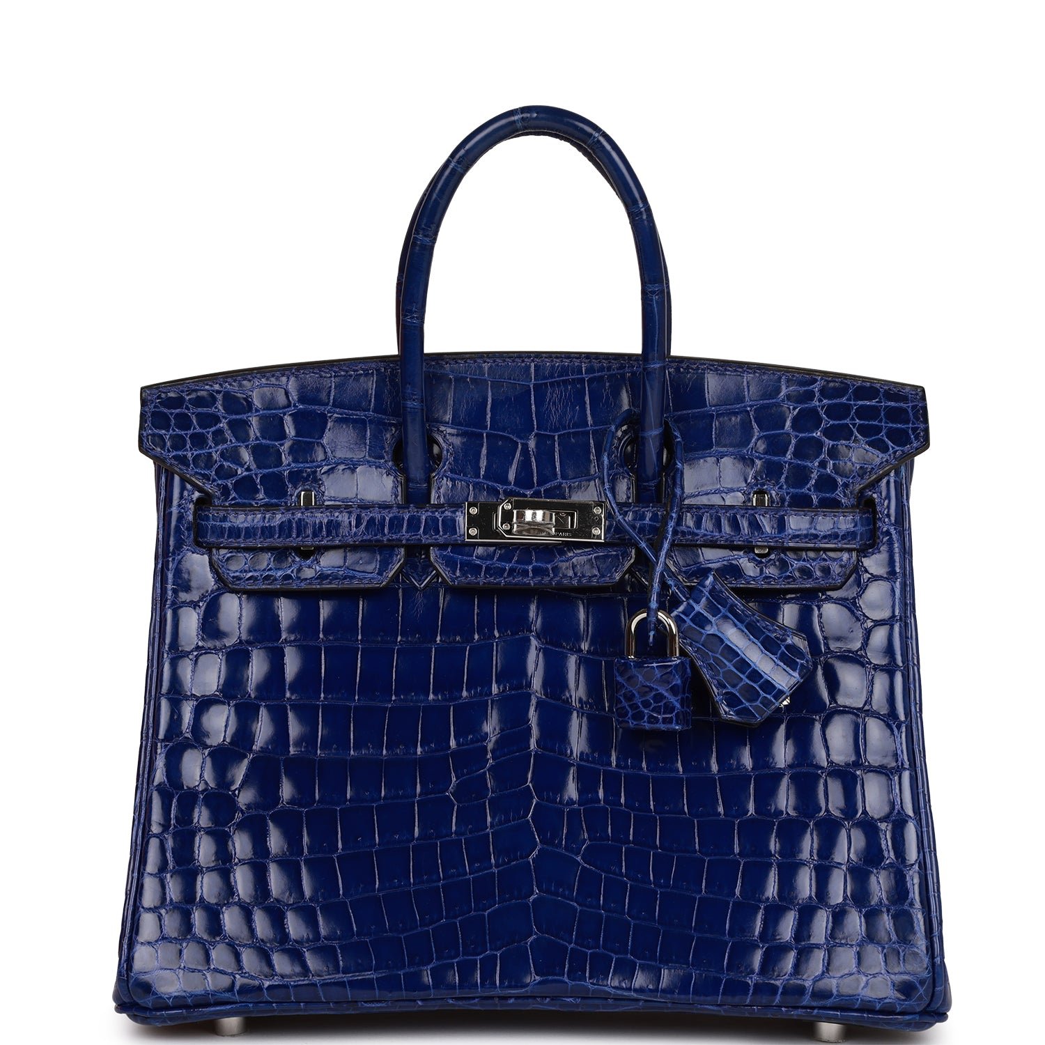 Hermes Birkin 25 Bleu Electric Shiny Niloticus Crocodile Palladium Hardware 47653 product photo 1