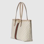 Ophidia Medium Tote Bag Beige Canvas - Gucci Tote Bag side view