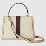 Ophidia GG Small Top Handle Bag Beige Canvas - Gucci Crossbody Bag interior detail