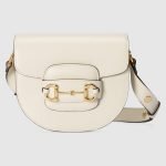 Gucci Horsebit 1955 Mini Rounded Bag White - Gucci Crossbody Bag front view