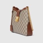 Padlock GG Medium Shoulder Bag Beige Canvas - Gucci Shoulder Bag side view