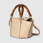 Mini Bamboo Top Handle Tote Bag Beige - Gucci Mini Bag side view