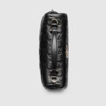 GG Milano Mini Top Handle Bag Black GG Embossed - Gucci Crossbody Bag strap detail