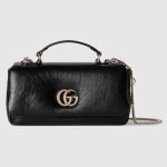 GG Milano Mini Top Handle Bag Black Chain Strap - Gucci Crossbody Bag front view