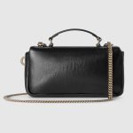 GG Milano Mini Top Handle Bag Black Chain Strap - Gucci Crossbody Bag interior detail