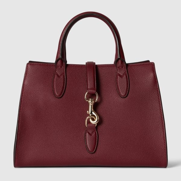 Medium Tote Bag With Hook Closure Rosso Ancora Red Top Handle - Gucci Crossbody Bag front view