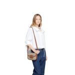 Gucci Horsebit 1955 Soft Small Shoulder Bag Dark Brown Monogram - Gucci Shoulder Bag back view