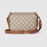 Gucci Horsebit 1955 Soft Small Shoulder Bag Dark Brown Monogram - Gucci Shoulder Bag hardware detail