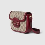 Gucci Horsebit 1955 Soft Small Shoulder Bag Rosso Ancora Red Monogram - Gucci Shoulder Bag side view