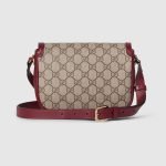Gucci Horsebit 1955 Soft Small Shoulder Bag Rosso Ancora Red Monogram - Gucci Shoulder Bag hardware detail