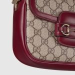 Gucci Horsebit 1955 Soft Small Shoulder Bag Rosso Ancora Red Monogram - Gucci Shoulder Bag additional detail