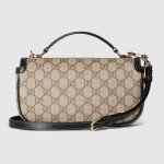 Gucci Horsebit 1955 Soft Small Top Handle Bag Dark Brown Monogram - Gucci Shoulder Bag interior detail