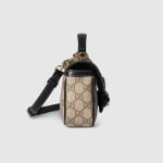 Gucci Horsebit 1955 Soft Small Top Handle Bag Dark Brown Monogram - Gucci Shoulder Bag hardware detail