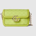 Gucci Go Small Shoulder Bag Green Canvas - Gucci Shoulder Bag front view