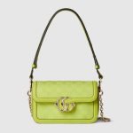 Gucci Go Small Shoulder Bag Green Canvas - Gucci Shoulder Bag interior detail