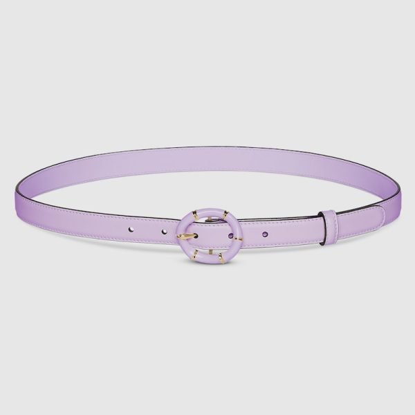 Thin belt with round bamboo buckle
