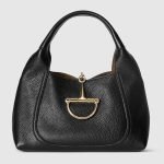 Gucci Softbit Medium Top Handle Bag Black - Gucci Shoulder Bag front view