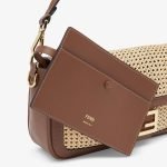 Baguette Brown Leather And Macramé Bag 8BR600AOVOF1PII product photo 6