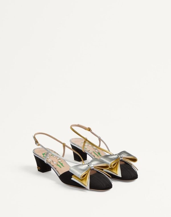 Bowow Slingback Pumps In Moir?? Fabric 45MM 6W2S0LB6QLJ_R1V product photo 1