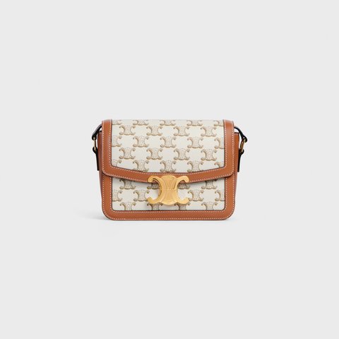 Teen Triomphe Bag In Triomphe Canvas And Calfskin White 188882BZ4.01BC product photo 1