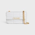 Chain Shoulder Bag Matelasse Monochrome Celine In Quilted Calfskin Arctic White 111273EYD.01HT product photo 1