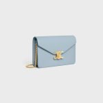 Wallet On Chain Margo In Shiny Calfskin Pale Blue 10L033DPV.07PB product photo 2