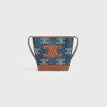 Mini Bucket Cuir Triomphe In Denim With Triomphe All-Over Embroidery And Calfskin 10L432FDX.07A product photo 1