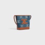 Mini Bucket Cuir Triomphe In Denim With Triomphe All-Over Embroidery And Calfskin 10L432FDX.07A product photo 2