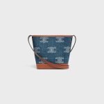 Mini Bucket Cuir Triomphe In Denim With Triomphe All-Over Embroidery And Calfskin 10L432FDX.07A product photo 3