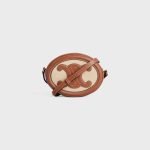 Crossbody Oval Purse Cuir Triomphe In Textile And Calfskin Natural / Tan 10I702DTL.02NT product photo 3