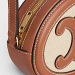 Crossbody Oval Purse Cuir Triomphe In Textile And Calfskin Natural / Tan 10I702DTL.02NT product photo 4