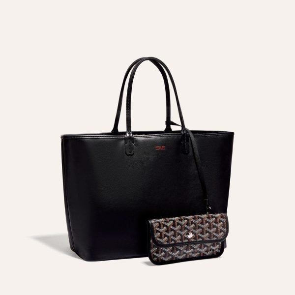 Goyard Goyardine Black Anjou PM Reversible Tote Bag Palladium Hardware
