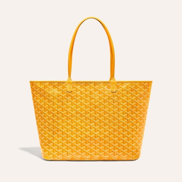 Goyard Artois Tote MM Yellow Goyardine Canvas & Chevroches Calfskin Palladium Hardware