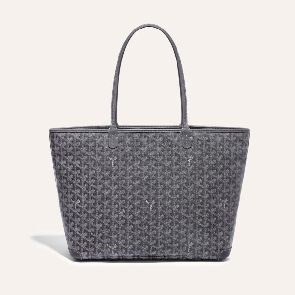 Goyard Artois Tote MM Grey Goyardine Canvas & Chevroches Calfskin Palladium Hardware