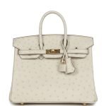 Hermes Birkin 25 Beton Ostrich Gold Hardware 68980 product photo 1