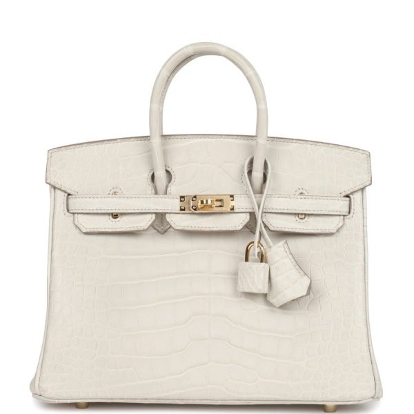 Hermes Birkin 25 Beton Matte Alligator Gold Hardware 68981 product photo 1