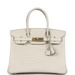 Hermes Birkin 30 Beton Matte Porosus Crocodile Gold Hardware 68983 product photo 1