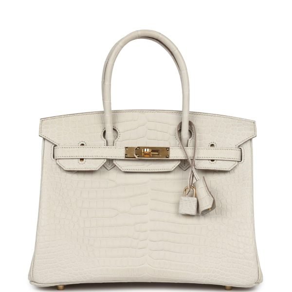 Hermes Birkin 30 Beton Matte Porosus Crocodile Gold Hardware 68983 product photo 1
