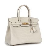 Hermes Birkin 30 Beton Matte Porosus Crocodile Gold Hardware 68983 product photo 2