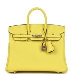 Hermes Special Order (hss) Birkin 25 Lime Verso Clemence Rose Gold Hardware 68989 product photo 1