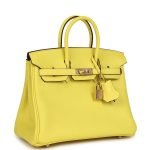 Hermes Special Order (hss) Birkin 25 Lime Verso Clemence Rose Gold Hardware 68989 product photo 2