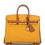 Hermes Special Order (hss) Birkin 25 Jaune Ambre And Gold Togo Permabrass Hardware 69036 product photo 1