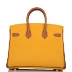 Hermes Special Order (hss) Birkin 25 Jaune Ambre And Gold Togo Permabrass Hardware 69036 product photo 4