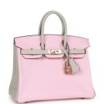 Hermes Special Order (hss) Birkin 25 Rose Sakura And Gris Perle Chevre Mysore Rose Gold Hardwar product photo 2