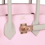 Hermes Special Order (hss) Birkin 25 Rose Sakura And Gris Perle Chevre Mysore Rose Gold Hardwar product photo 7