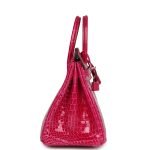 Hermes Birkin 25 Rose Mexico Shiny Porosus Crocodile Palladium Hardware 69275 product photo 3