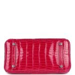 Hermes Birkin 25 Rose Mexico Shiny Porosus Crocodile Palladium Hardware 69275 product photo 5