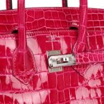 Hermes Birkin 25 Rose Mexico Shiny Porosus Crocodile Palladium Hardware 69275 product photo 6