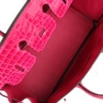 Hermes Birkin 25 Rose Mexico Shiny Porosus Crocodile Palladium Hardware 69275 product photo 7