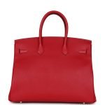 Hermes Birkin 35 Rouge Casaque Epsom Palladium Hardware 69545 product photo 4